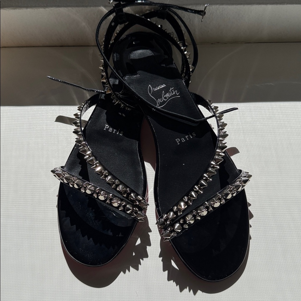 Christian Louboutin Mafaldina spikes flat studded sandal